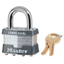 Master Lock 1 KA 0303 | Laminated Padlocks Keyed Alike Key Code 0303, 5/16 In Dia., 3/4 In W, Silver