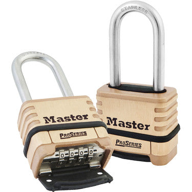 Master Lock 1175LHSS | 2-1/4in (57mm) Wide ProSeries® Brass Resettable Combination Padlock with 2-1/16in (53mm) Round Shackle