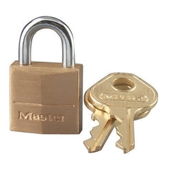 Master Lock 120D KA 1A31 | Padlock, Keyed Alike, 3-Pin Cylinder, 3/4" Width, 7/16" Shackle Clearance, Solid Brass with (2) 1A31 Key