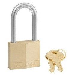 Master Lock 140DLF | Tumbler Padlock, Keyed Different, 4-Pin Cylinder, 1-9/16" Width, 1-1/2" Shackle Clearance, Solid Brass
