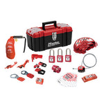 Master Lock 1457VE410KA | Valve and Electrical Lockout Kit in Toolbox, Includes 410 Series Padlocks, Keyed Alike