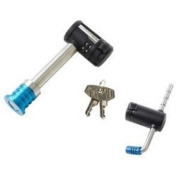 Master Lock 1481DAT | Trailer Receiver Lock, Keyed Alike, 2-3/4" Receiver Pin, 5/8" Receiver Opening, Stainless Steel with Adjustable Coupler Latch Lock