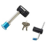 Master Lock 1481DAT | Trailer Receiver Lock, Keyed Alike, 2-3/4" Receiver Pin, 5/8" Receiver Opening, Stainless Steel with Adjustable Coupler Latch Lock