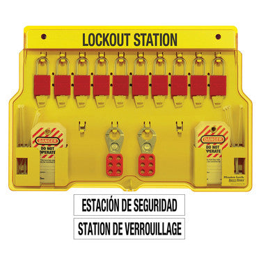 Master Lock 1483BP1106 | Safety Series Lockout Stations With Key Registration Card, 22In, Anod. Alum 1-Lk