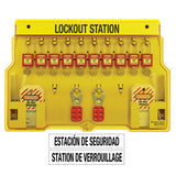 Master Lock 1483BP410 | Ten-Person Padlock Lockout Station, Complete with Xenoy Padlocks