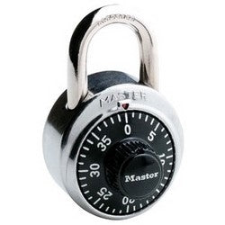 Master Lock 1500 KA 14-04-22 | Combination Padlock, Not Keyed, 1-7/8" Width, 3/4" Shackle Clearance, Stainless Steel, Black with 14-04-22 Key, for Security Purpose