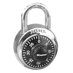 Master Lock 1500 KA 903856 | Combination Padlock, Not Keyed, 1-7/8" Width, 3/4" Shackle Clearance, Stainless Steel, Black with 903856 Key, for Security Purpose