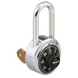 Master Lock 1525LF V688 | Combination Padlock, 1-7/8" Width, 1-1/2" Shackle Clearance, Stainless Steel, Black Dial with V688 Key, for Security Purpose