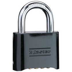 Master Lock 178BLK | Combination Padlock, Resettable, 2" Width, 1" Shackle Clearance, Die-Cast Zinc, Black, 24 per Box
