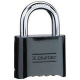Master Lock 178BLK | Combination Padlock, Resettable, 2" Width, 1" Shackle Clearance, Die-Cast Zinc, Black, 24 per Box
