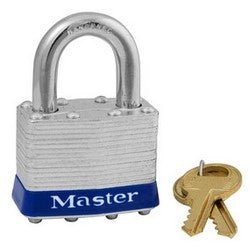 Master Lock 1D | Tumbler Padlock, Keyed Different, 4-Pin Cylinder, 1-3/4" Width, 15/16" Shackle Clearance, Laminated Steel