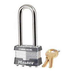 Master Lock 1DLJCOM | Tumbler Padlock, Keyed Different, 4-Pin Cylinder, 1-3/4" Width, 2-1/2" Shackle Clearance, Laminated Steel, for Commercial