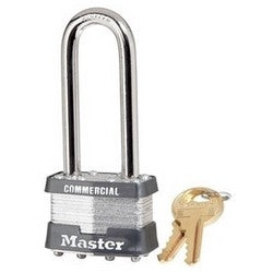 Master Lock 1LJ | Tumbler Padlock, Keyed Different, 4-Pin W1 Cylinder, 1-3/4" Width, 2-1/2" Shackle Clearance, Laminated Steel