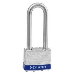 Master Lock 1UPLJ | Tumbler Padlock, Not Keyed, Universal, 4-Pin Cylinder, 1-3/4" Width, 2-1/2" Shackle Clearance, Laminated Steel