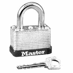 Master Lock 22 KA 337 | Padlock, Warded, Keyed Alike, 1-1/2" Width, 5/8" Shackle Clearance, Laminated Steel with 337 Key