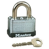 Master Lock 22D | Padlock, Warded, Keyed Different, 1-1/2" Width, 5/8" Shackle Clearance, Laminated Steel