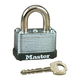 Master Lock 22D | Padlock, Warded, Keyed Different, 1-1/2" Width, 5/8" Shackle Clearance, Laminated Steel