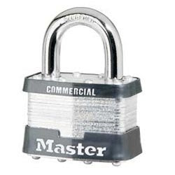 Master Lock 25W1KZ | Laminated Steel Padlock, 2" Body, 1" Boron Shackle, Rekeyable