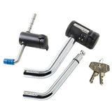 Master Lock 2848DAT | Trailer Receiver Lock, Swivel Head, 1/2" and 5/8" with Stainless Steel Adjustable Coupler Latch Lock