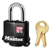 Master Lock 311D | Tumbler Padlock, Keyed Different, 4-Pin Cylinder, 1-9/16" Width, 1-1/16" Shackle Clearance, Laminated Steel, Black