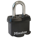 Master Lock 311D | Tumbler Padlock, Keyed Different, 4-Pin Cylinder, 1-9/16" Width, 1-1/16" Shackle Clearance, Laminated Steel, Black