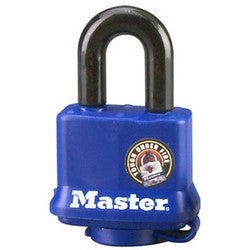 Master Lock 312KA | 1-9/16In (40Mm) Wide Covered Laminated Steel Pin Tumbler Padlock, Blue, Keyed Alike