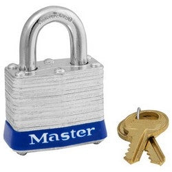 Master Lock 3D | Tumbler Padlock, Keyed Different, 4-Pin Cylinder, 1-9/16" Width, 3/4" Shackle Clearance, Laminated Steel