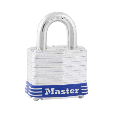 Master Lock 3D | Tumbler Padlock, Keyed Different, 4-Pin Cylinder, 1-9/16" Width, 3/4" Shackle Clearance, Laminated Steel
