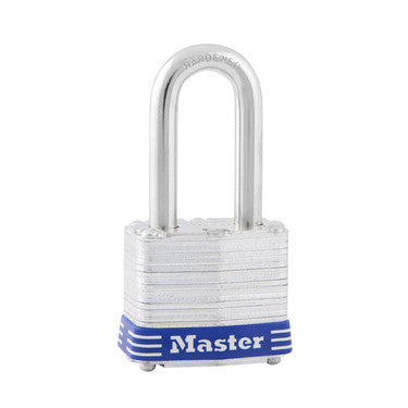 Master Lock 3DLF | Tumbler Padlock, Keyed Different, 4-Pin Cylinder, 1-9/16" Width, 1-1/2" Shackle Clearance, Laminated Steel