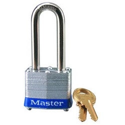 Master Lock 3DLH | Tumbler Padlock, Keyed Different, 4-Pin Cylinder, 1-9/16" Width, 2" Shackle Clearance, Laminated Steel