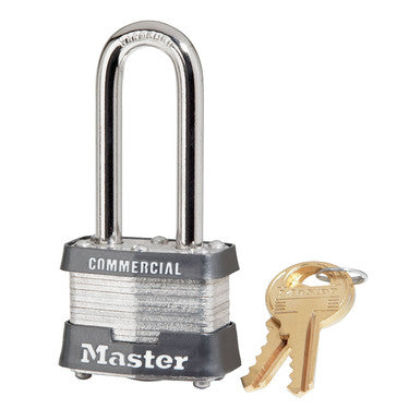Master Lock 3DLHCOM | Tumbler Padlock, Keyed Different, 4-Pin Cylinder, 1-9/16" Width, 2" Shackle Clearance, Laminated Steel, for Commercial