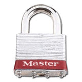 Master Lock 3KARED | Laminated Steel Padlock, 3/4" Shackle, Red, Keyed Alike