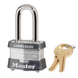 Master Lock 3LFRSV KA 3E09 | Laminated Steel Padlock, 1-9/16" Body, 1-1/2" Steel Shackle, Keyed Alike 3E09