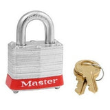 Master Lock 3RED | Red Laminated Steel Safety Padlock, 1-9/16In (40Mm) Wide With 3/4In (19Mm) Tall Shackle