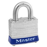 Master Lock 3UP | Tumbler Padlock, Keyed Alike, Universal, 4-Pin Cylinder, 1-9/16" Width, 3/4" Shackle Clearance, Laminated Steel