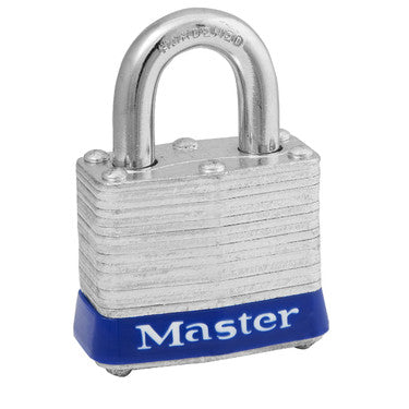 Master Lock 3UP | Tumbler Padlock, Keyed Alike, Universal, 4-Pin Cylinder, 1-9/16" Width, 3/4" Shackle Clearance, Laminated Steel