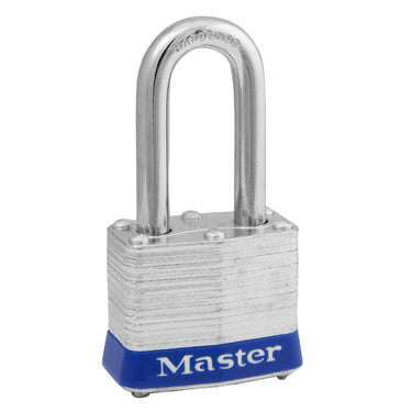 Master Lock 3UPLF | Tumbler Padlock, Not Keyed, Universal, 4-Pin Cylinder, 1-9/16" Width, 1-1/2" Shackle Clearance, Laminated Steel