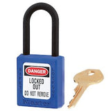 Master Lock 406BLU | Zenex™ Thermoplastic Safety Padlock, Blue, 1-1/2" Body, 1-1/2" Shackle