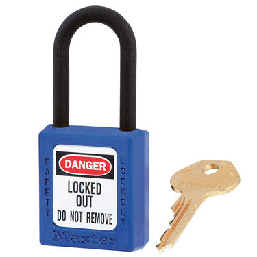 Master Lock 406BLU | Zenex™ Thermoplastic Safety Padlock, Blue, 1-1/2" Body, 1-1/2" Shackle