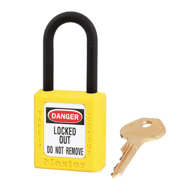 Master Lock 406YLW | Zenex™ Thermoplastic Safety Padlock, Yellow, 1-1/2" Body, 1-1/2" Shackle