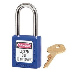 Master Lock 410BLU | Blue Zenex Thermoplastic Safety Padlock, 1-1/2In (38Mm) Wide With 1-1/2In (38Mm) Shackle