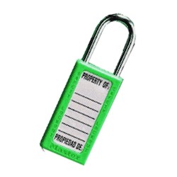 Master Lock 411GRN | Zenex™ Thermoplastic Safety Padlock, Green, 3" Body, 1.5" Steel Shackle, Keyed Different