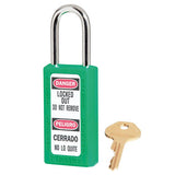 Master Lock 411GRN | Zenex™ Thermoplastic Safety Padlock, Green, 3" Body, 1.5" Steel Shackle, Keyed Different