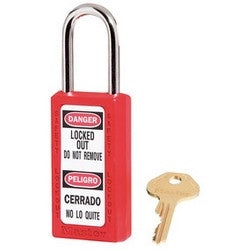 Master Lock 411RED | Red Zenex Thermoplastic Safety Padlock, 1-1/2In (38Mm) Wide With 1-1/2In (38Mm) Tall...