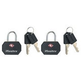 Master Lock 4681TBLK | Luggage Lock, Keyed-Alike, 1-1/4" Width, 9/16" Shackle Clearance, Solid Metal, Black, 2 per Pack