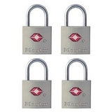 Master Lock 4683Q | Luggage Lock, Keyed-Alike, 7/8" Width, 7/16" Shackle Clearance, Solid Metal, 4 per pack