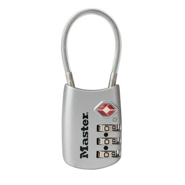 Master Lock 4688D | 1-3/16in (30mm) Wide Set Your Own Combination TSA-Approved Luggage Lock with Flexible Shackle; Assorted Colors