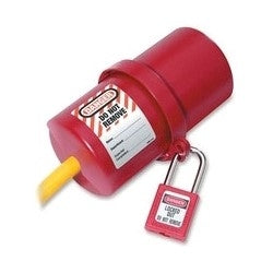 Master Lock 488 | Electrical Plug Lockout, 220 to 550 Volt, Red, for 3" Diameter Electrical Plug