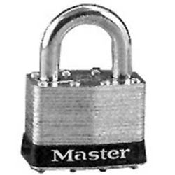 Master Lock 5 KA A108 | Tumbler Padlock, Keyed Alike, 4-Pin W1 Cylinder, 2" Width, 1" Shackle Clearance, Laminated Steel with (2) A108 Key