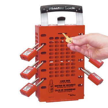 Master Lock 503RED | Latch Tight Group Lock Box, Red, Holds Multiple Padlocks